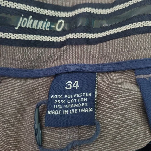 Johnnie-O Steel Gray Performance Woven Shorts Stretch Golf Casual Men's Size 34 - Picture 4 of 15